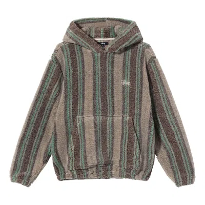 STUSSY Stussy Stripe Sherpa Hoodie 'Tannin'