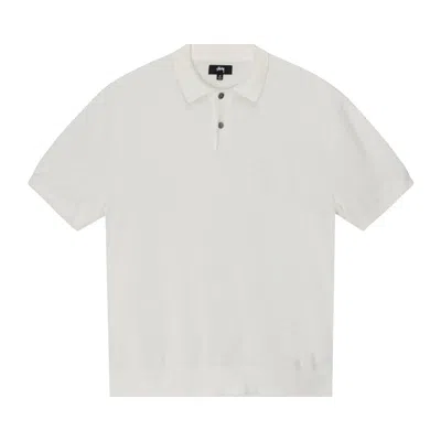 STUSSY STUSSY TEXTURED SHORT-SLEEVE POLO SWEATER 'BONE'