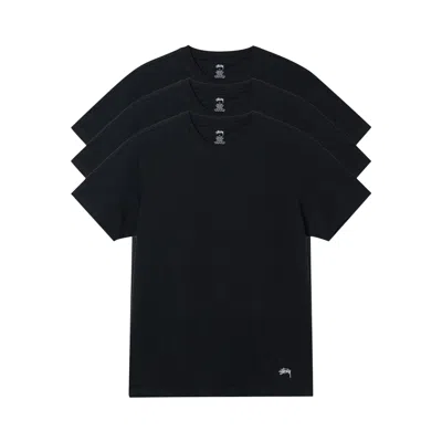 STUSSY STUSSY UNDERSHIRT (3 PACK) 'BLACK'
