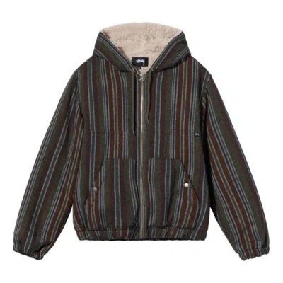 STUSSY Stussy Wool Stripe Work Jacket 'Brown'