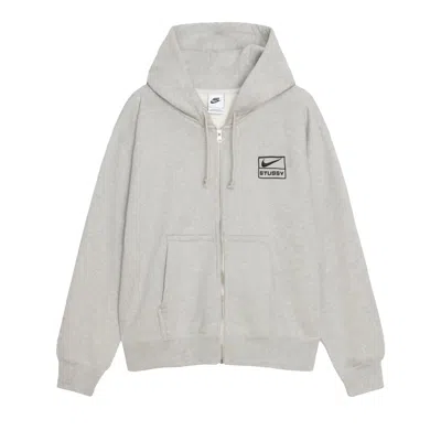 STUSSY STUSSY X NIKE FLEECE ZIP UP HOODIE (ASIA SIZING) 'GREY'