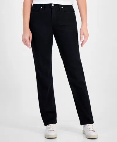 STYLE & CO PETITE MID-RISE STRAIGHT-LEG DENIM JEANS, EXCLUSIVELY AT MACY'S
