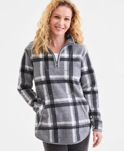 STYLE & CO PETITTE LACE KNIT MOCK NECK SWEATSHIRT, MACY'S EXCLUSIVE