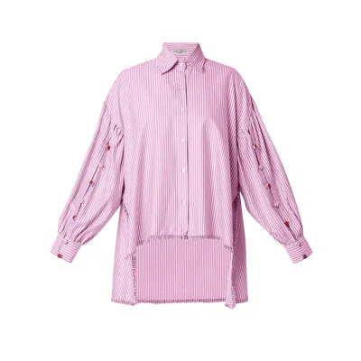 STYLE JUNKIIE WOMEN'S PINK STRIPE SHIRT