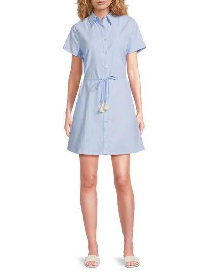 SUBTLE LUXURY WOMEN'S WYNNE LINEN BLEND COVERUP SHIRTDRESS