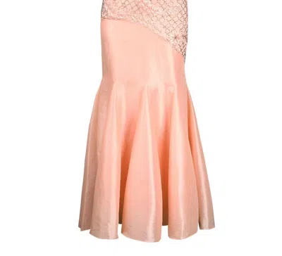 SUEWONG STRAPLESS FLORAL BEADED MERMAID DRESS IN CHAMPAGNE