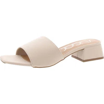 SUGAR UNIFORM 3 WOMENS FAUX LEATHER PEEP-TOE MULE SANDALS