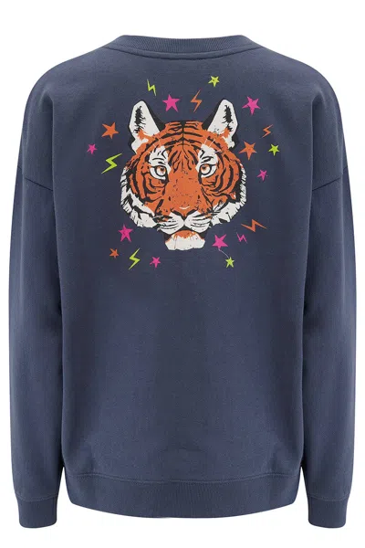 SUGARHILL BRIGHTON WOMEN'S GREY EADIE RELAXED SWEATSHIRT CHARCOAL TIGER STARS