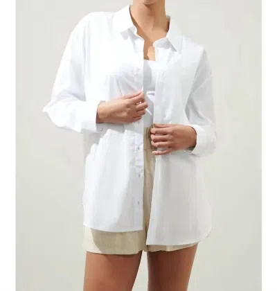 SUGARLIPS DREAM STATE OVERSIZED BUTTON DOWN SHIRT IN WHITE