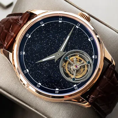 SUGESS SUGESS TOURBILLON BLUE GOLDSTONE DIAL SEAGULL ST8230 MECHANICAL WATCH SU8230STRC