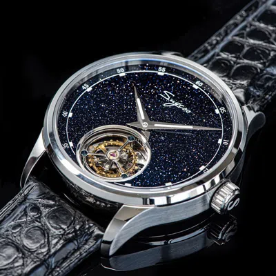 SUGESS SUGESS TOURBILLON BLUE GOLDSTONE DIAL SEAGULL ST8230 MECHANICAL WATCH SU8230STRF