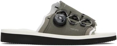 SUICOKE GRAY & WHITE LETA-AB SANDALS