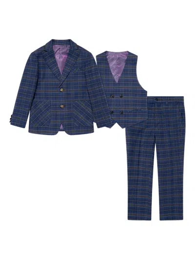 SUITLAB CHECKED THREE-PIECE SUIT