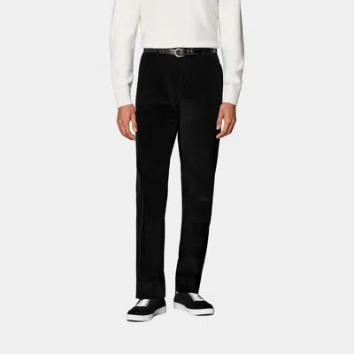 SUITSUPPLY BLACK STRAIGHT LEG TROUSERS