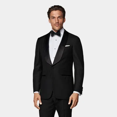 SUITSUPPLY BLACK TAILORED FIT HAVANA DINNER JACKET