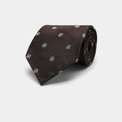 SUITSUPPLY BROWN FLOWER TIE