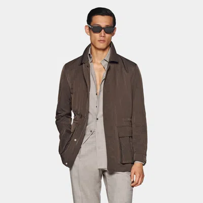 SUITSUPPLY SUITSUPPLY DARK BROWN FIELD JACKET