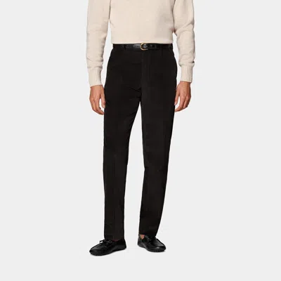 SUITSUPPLY DARK BROWN STRAIGHT LEG TROUSERS