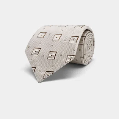 SUITSUPPLY LIGHT BROWN GRAPHIC TIE