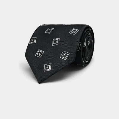 SUITSUPPLY NAVY GRAPHIC TIE