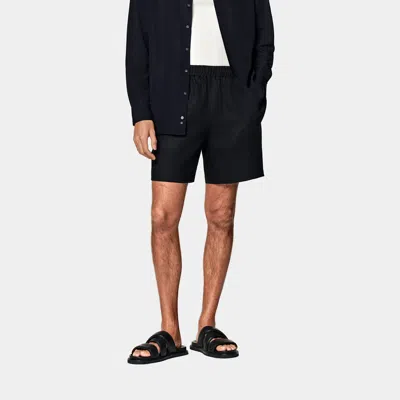 SUITSUPPLY NAVY STRAIGHT LEG SHORTS