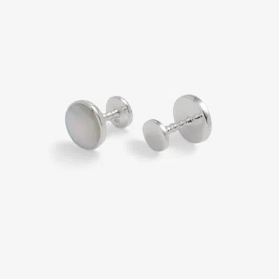 SUITSUPPLY SILVER ROUND CUFFLINKS