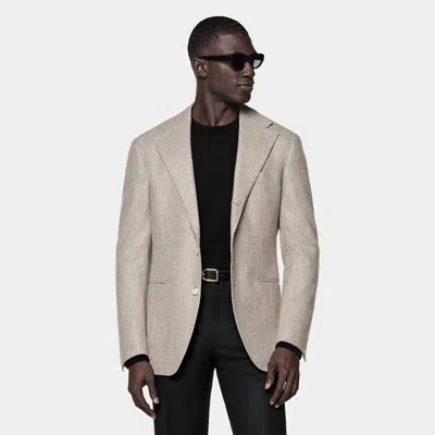 SUITSUPPLY TAUPE RELAXED FIT ROMA SUIT JACKET