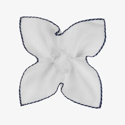 SUITSUPPLY SUITSUPPLY WHITE STITCH EDGE POCKET SQUARE