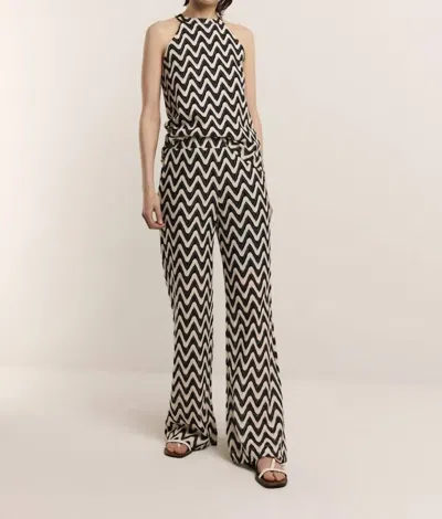 SUMMUM ZIG ZAG CROCHET PANT IN BLACK/IVORY