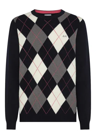 SUN 68 MEN'S SWEATER SUN68 K45160/0747 BLUE/GR