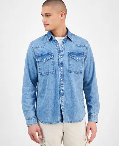 SUN + STONE MEN'S MARSHALL WESTERN SHIRT, EXCLUSIVELY AT MACY'S