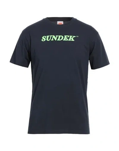 SUNDEK SUNDEK MAN T-SHIRT NAVY SIZE 3XL COTTON