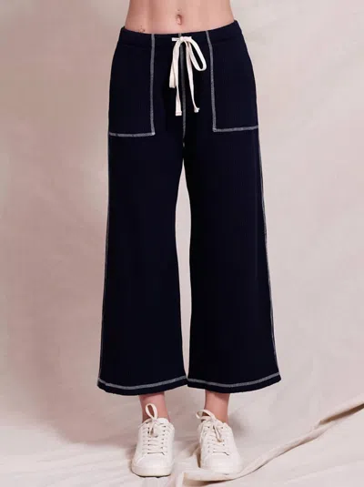 SUNDRY CONTRAST STITCH PANT IN DEEP NAVY