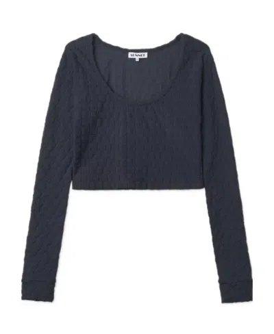 SUNNEI ROUND COLLAR LOGO SWEATER