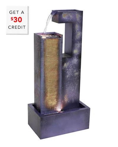 SUNNYDAZE SUNNYDAZE CASCADING TOWER OUTDOOR METAL FOUNTAIN WITH LED LIGHTS WITH $30 CREDIT