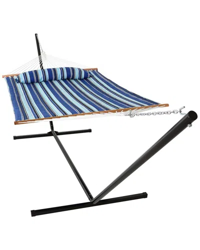 SUNNYDAZE SUNNYDAZE QUILTED SPREADER BAR HAMMOCK BED WITH 15' STAND