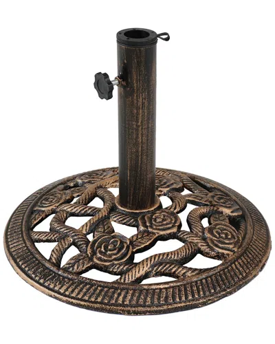 SUNNYDAZE SUNNYDAZE ROSE BLOSSOM CAST IRON PATIO UMBRELLA BASE