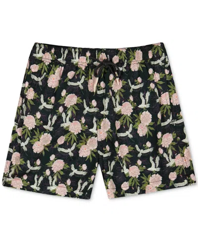 SUNSET AND VINES SUNSET AND VINES MEN'S FLORAL WOVEN SWIM TRUNKS
