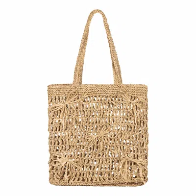 SUNSHINE TIENDA WOMEN'S NEUTRALS RAFFIA RIBBON BAG