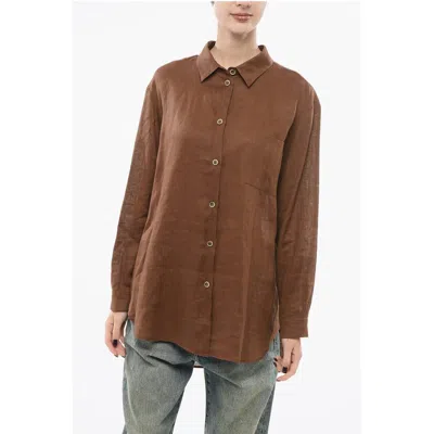 SUPER BLOND LINEN OVERSIZED WOMEN'S SHIRT