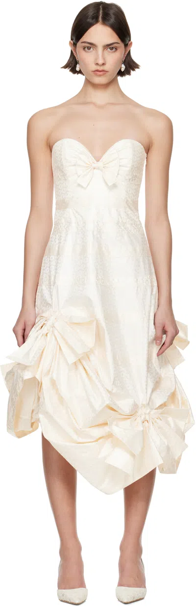 SUPER YAYA SSENSE EXCLUSIVE BRIDAL CAPSULE BEATRICE STRAPLESS MIDI DRESS