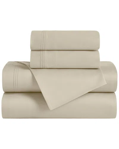 SUPERIOR SUPERIOR 650 THREAD COUNT EGYPTIAN COTTON SOLID DEEP POCKET SHEET SET