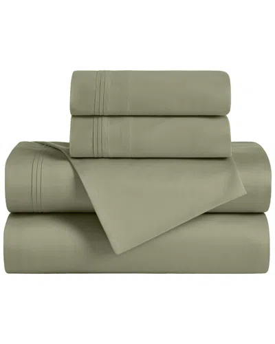 SUPERIOR SUPERIOR 650 THREAD COUNT EGYPTIAN COTTON SOLID DEEP POCKET SHEET SET