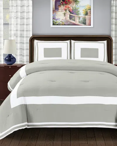 SUPERIOR DISCONTINUED SUPERIOR GRAMMERCY 3PC MODERN GEOMETRIC SOFT BREATHABLE MICROFIBER BEDDING SET