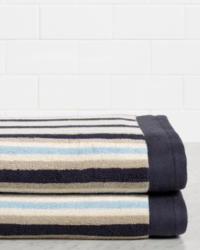 SUPERIOR DISCONTINUED SUPERIOR STRIPE 2PC ABSORBENT BATH LONG STAPLE COMBED COTTON TOWEL SET