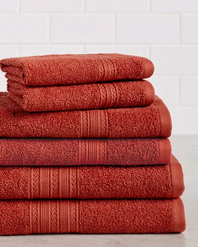 SUPERIOR SUPERIOR ECO-FRIENDLY 6PC SOLID ABSORBENT COTTON TOWEL SET