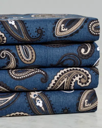 SUPERIOR SUPERIOR FLANNEL DEEP POCKET PAISLEY SHEET SET
