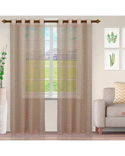 SUPERIOR SUPERIOR JACKSON STRIPE SHEER GROMMET CURTAIN PANEL SET