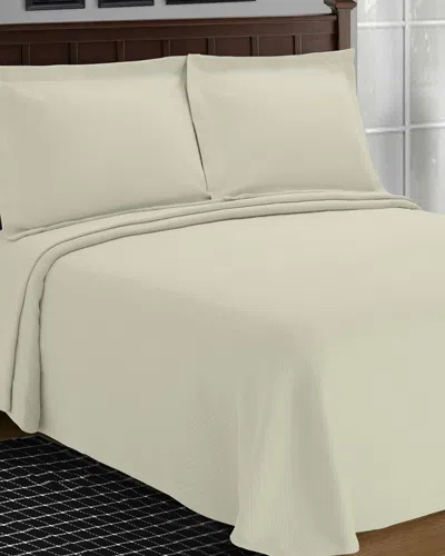 SUPERIOR SUPERIOR JACQUARD MATELASSE DIAMOND SOLITAIRE 3PC COTTON BEDSPREAD SET