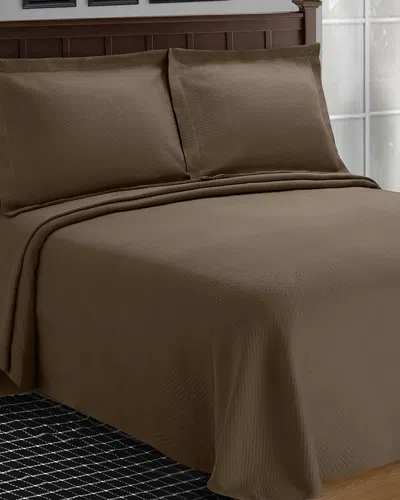 SUPERIOR SUPERIOR JACQUARD MATELASSE DIAMOND SOLITAIRE 3PC COTTON BEDSPREAD SET